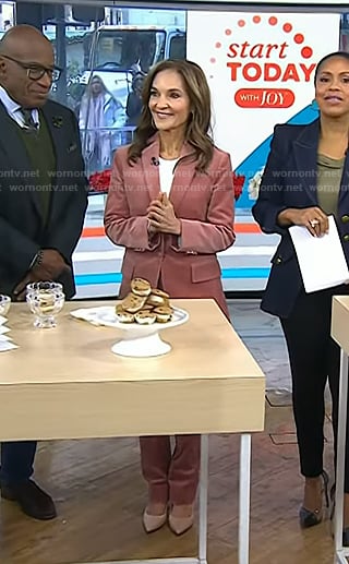Joy Bauer’s pink velvet blazer and pants on Today