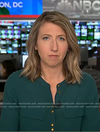 Julia Ainsley’s green blouse on NBC News Daily