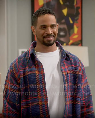 Junior’s plaid shirt jacket on Poppas House