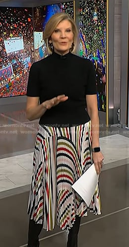 Kate’s white striped pleated skirt on NBC News Daily