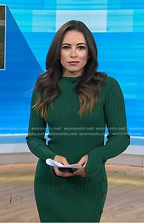 Kaylee’s green ribbed dress on Today