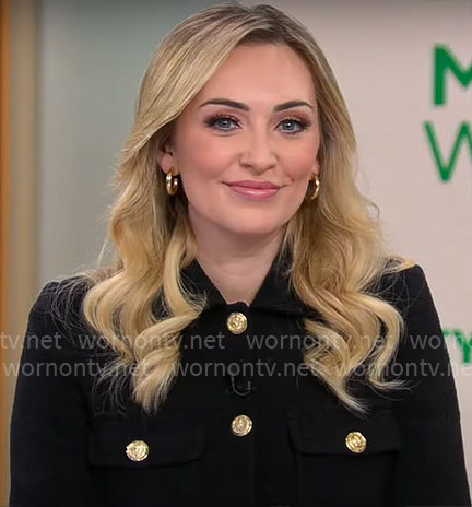 Kelly O’Grady’s black jacket with gold buttons on CBS Mornings