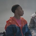 Kenny’s orange and navy colorblock windbreaker jacket on Cobra Kai