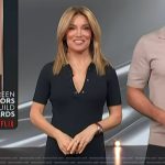 Kit’s navy button detail polo dress on Access Hollywood