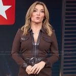 Kit’s brown rip front dress on Access Hollywood