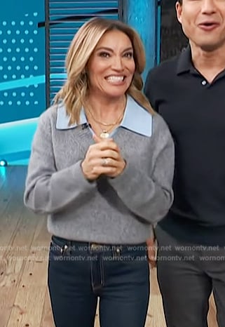 Kit’s layered sweater on Access Hollywood