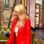Kristin Chenoweth’s red leather blazer and mini skirt on The View