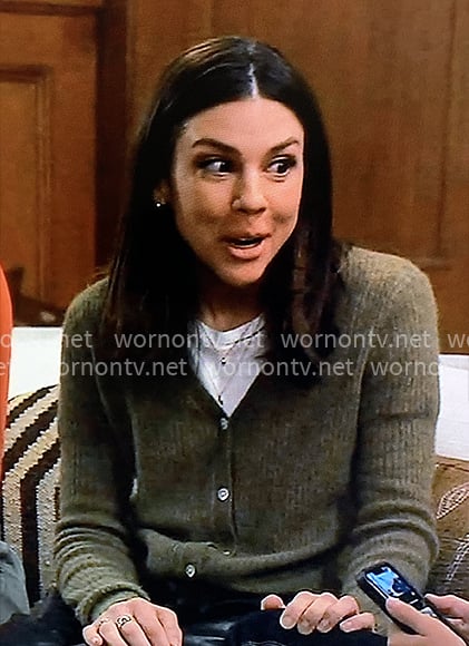 Kristina’s green v-neck cardigan on General Hospital