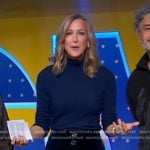 Lara’s black velvet button skirt on Good Morning America