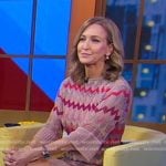 Lara’s pink zig zag knit sweater dress on Good Morning America