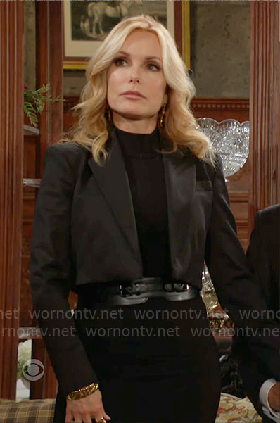 Lauren’s black cropped blazer on The Young and the Restless