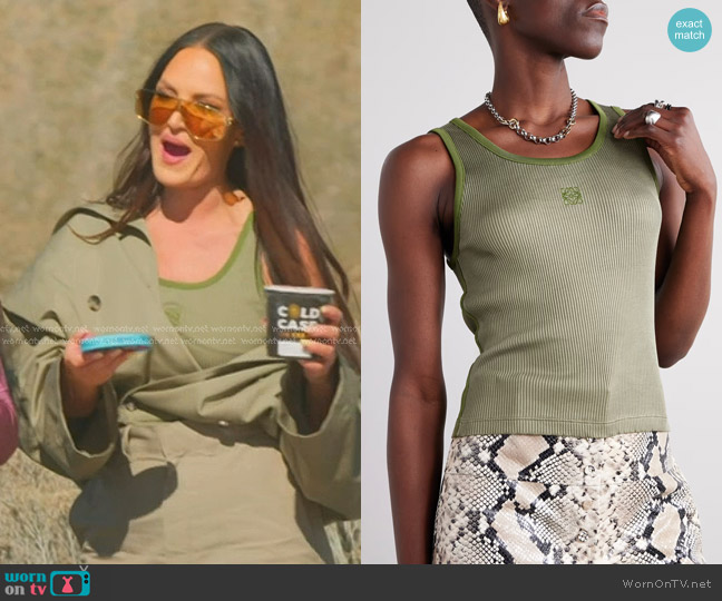 Loewe Embroidered Ribbed Silk Tank worn by Lisa Barlow on The Real Housewives of Salt Lake City