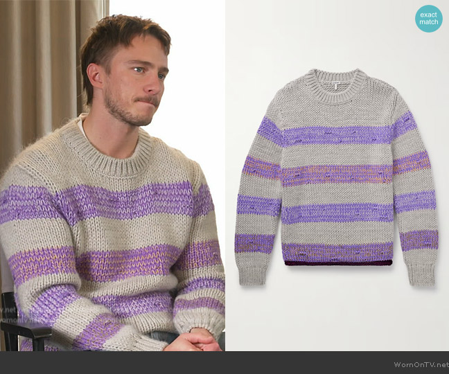 Loewe Striped Sweater worn by Drew Starkey on E! News