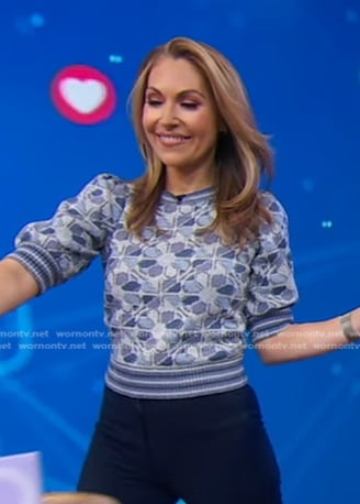 Lori’s floral short sleeve sweater on Good Morning America