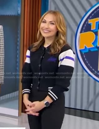 Lori’s black varsity jacket on Good Morning America