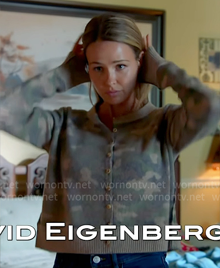 Lyla’s camo print cardigan on Chicago Fire