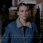 Novak's denim jacket with sherpa collar on Chicago Fire