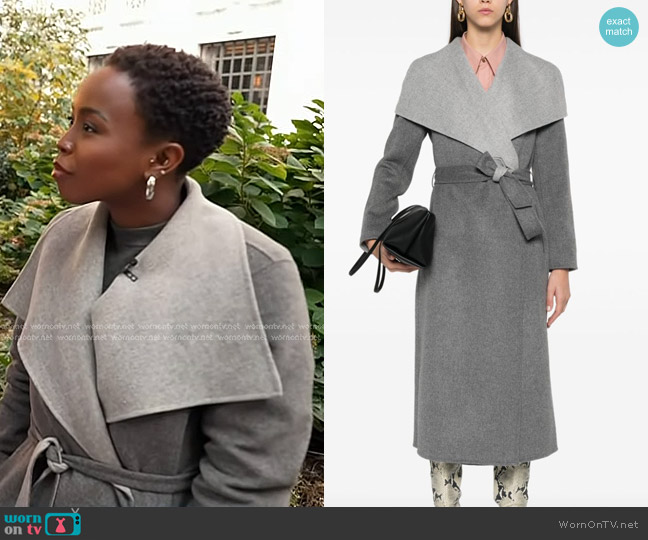Mackage Mai-Cn Coat in Grey worn by Zinhle Essamuah on NBC News Daily