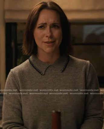 Maddie’s grey collared sweater on 9-1-1