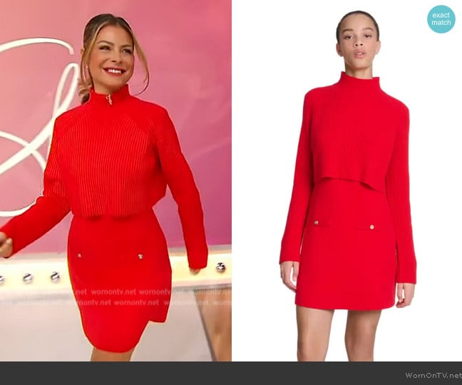 Maje Knit 2-in-1 short dress worn by Maria Menounos on Sherri