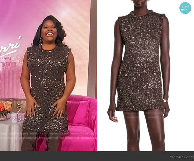 Maje Short Sequin Dress worn by Sherri Shepherd on Sherri
