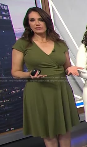 Maria’s green surplice short sleeve dress on Today