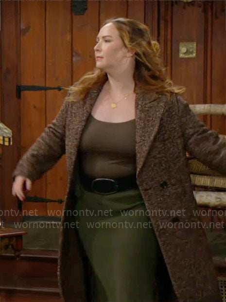 Mariah’s herringbone coat on The Young and the Restless