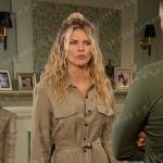 Cat’s beige belted jumpsuit on Days of our Lives
