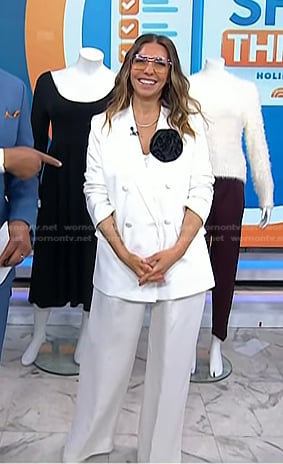 Mellisa’s white blazer and yellow sunglasses on Today