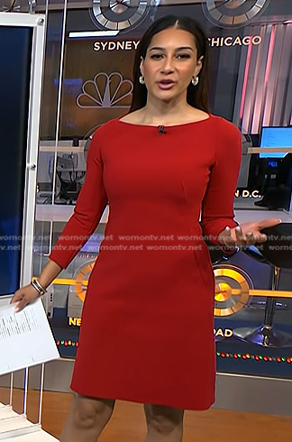 Morgan’s red a-line dress on NBC News Daily