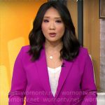 Nancy Chen’s magenta suit on CBS Mornings