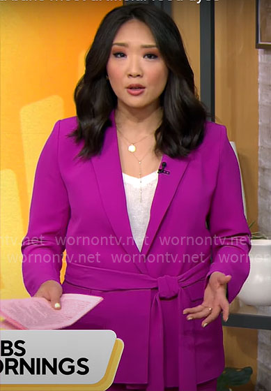 Nancy Chen’s magenta suit on CBS Mornings