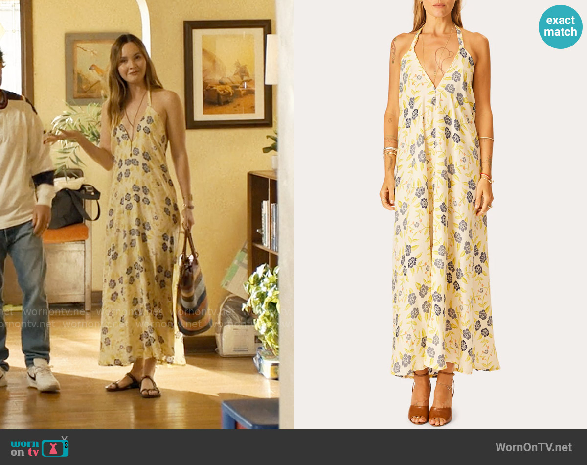 Natalie Martin Lola Dress in Prairie Indigo worn by Tory Thompson (Liana Liberato) on Based on a True Story
