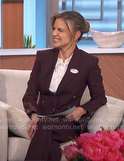 Natalie’s burgundy suit on The Talk