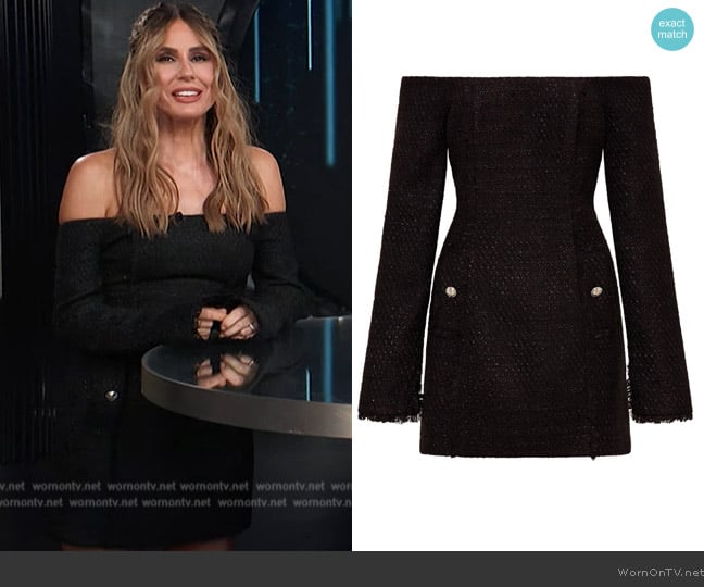 Nicholas Sunny tweed dress worn by Keltie Knight on E! News