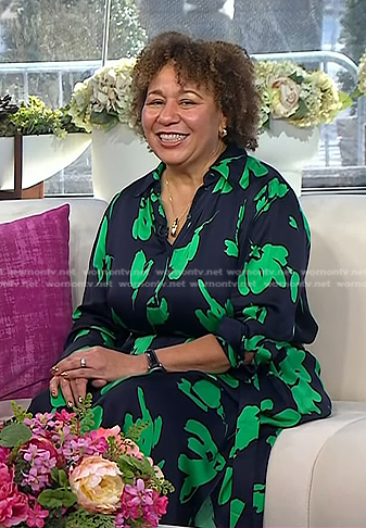Nikki May’s green printed shirtdress on Today