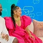 Nova Styles’ pink puff sleeve maxi dress on Tamron Hall Show