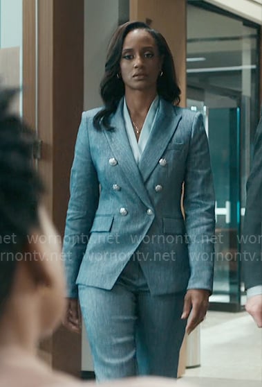 Olympia’s blue marled suit on Matlock