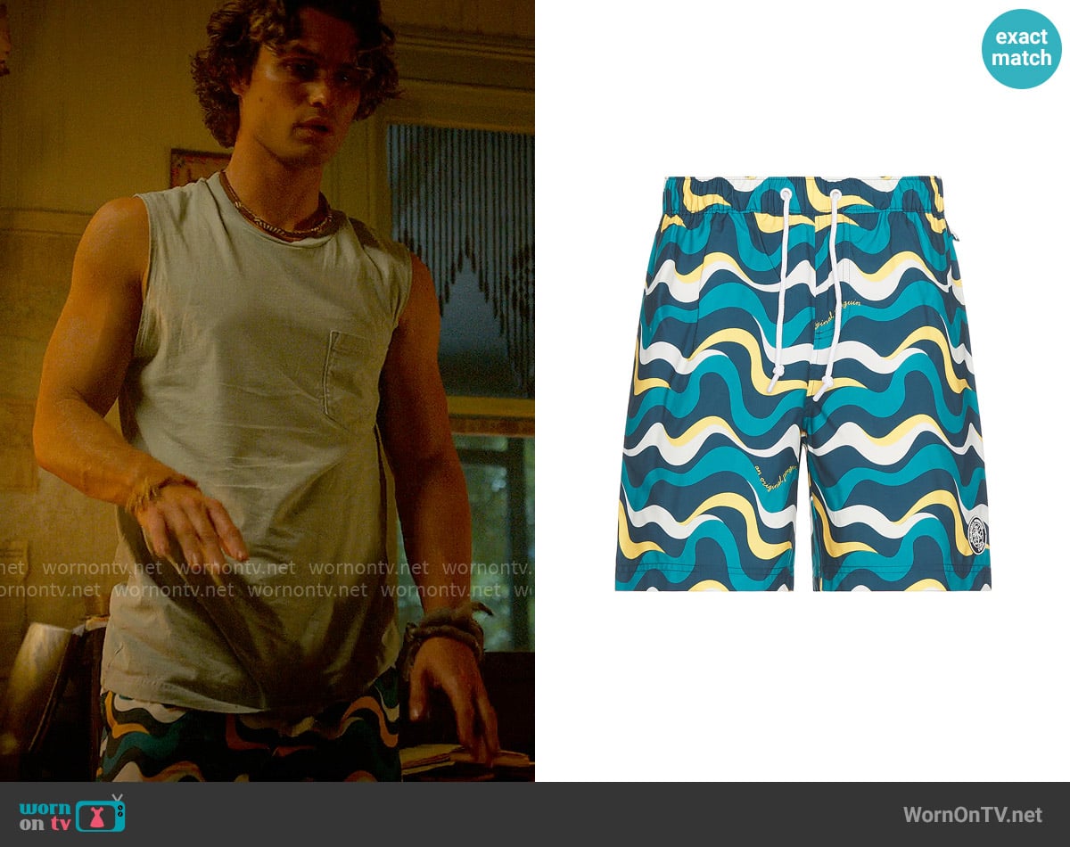 Original Penguin Swim Shorts in Deep Dive worn by John B (Chase Stokes) on Outer Banks