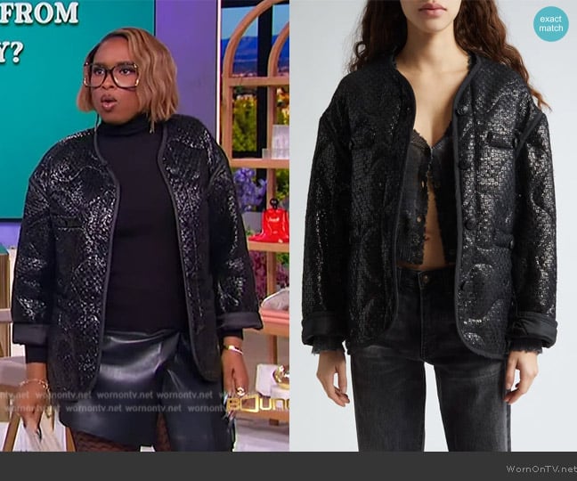 R13 Gothic Quilted Tweed Liner Jacket worn by Jennifer Hudson on The Jennifer Hudson Show