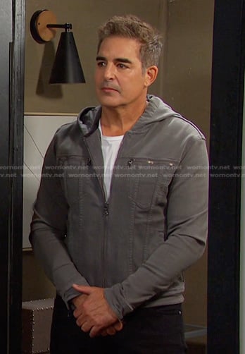 Rafe’s grey hooded zip jacket on Days of our Lives