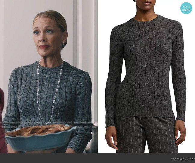 Ralph Lauren Cashmere Cable-Knit Sweater worn by (Vanessa Williams) on Elsbeth