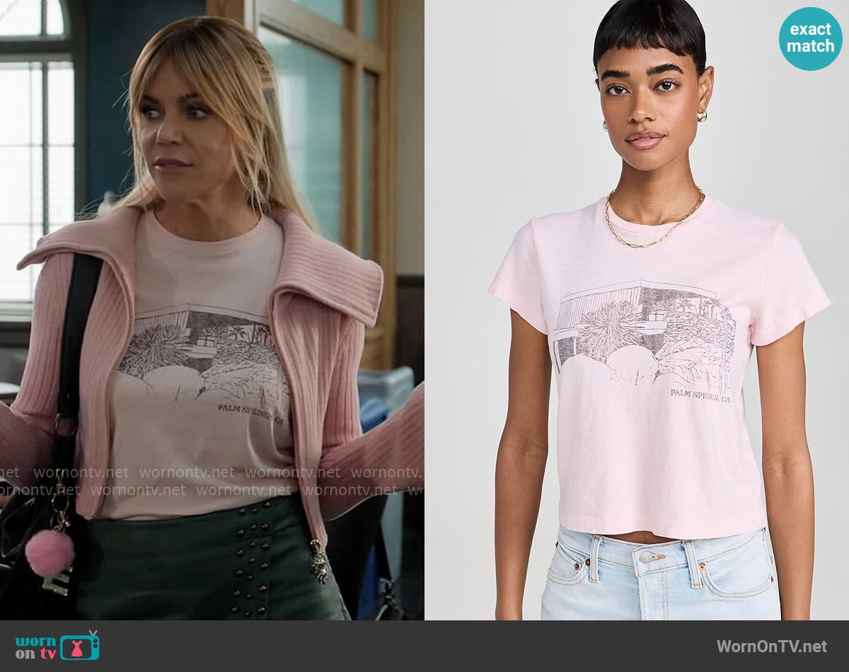 Re/Done 50s Kaufmann House Boxy Tee worn by Morgan Gillory (Kaitlin Olson) on High Potential