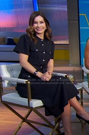 Rebecca’s navy utility shirtdress on Good Morning America