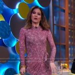 Rebecca’s pink abstract print dress on Good Morning America