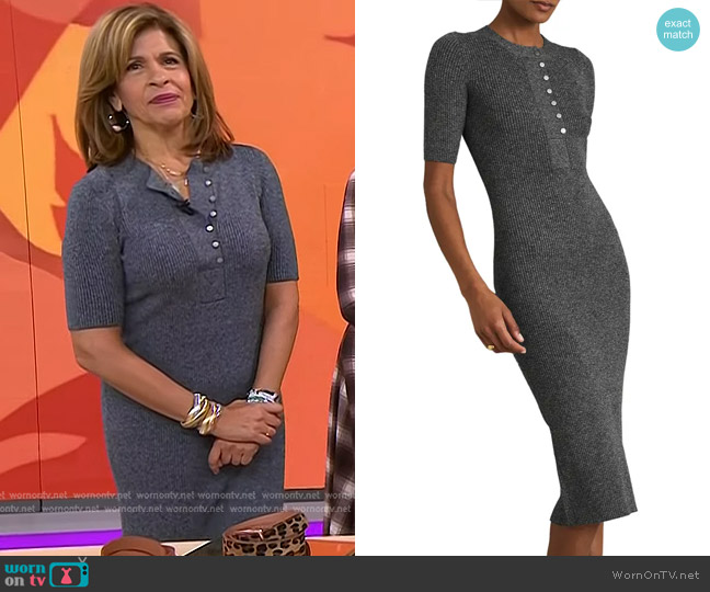 Reiss Sandy Wool Sweater Dress in Grey worn by Hoda Kotb on Today