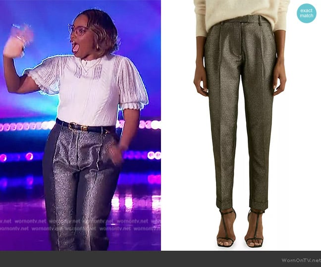 Reiss Sienna Sparkle Tapered Trousers worn by Jennifer Hudson on The Jennifer Hudson Show