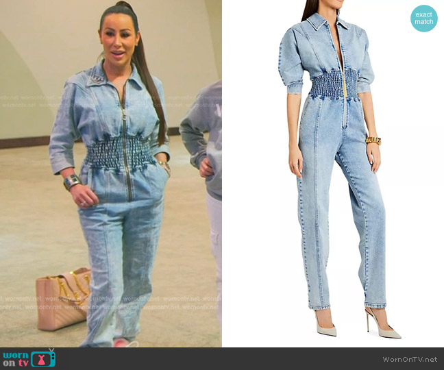 Retrofete Ellis Jumpsuit in Este worn by Angie Katsanevas on The Real Housewives of Salt Lake City