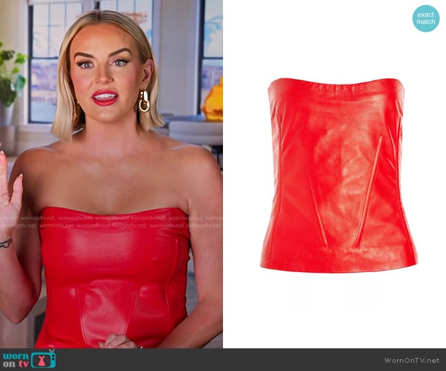 Retrofete Veda Top in Fiery Red worn by Whitney Rose on The Real Housewives of Salt Lake City