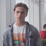 Robby’s gray denim jacket on Cobra Kai
